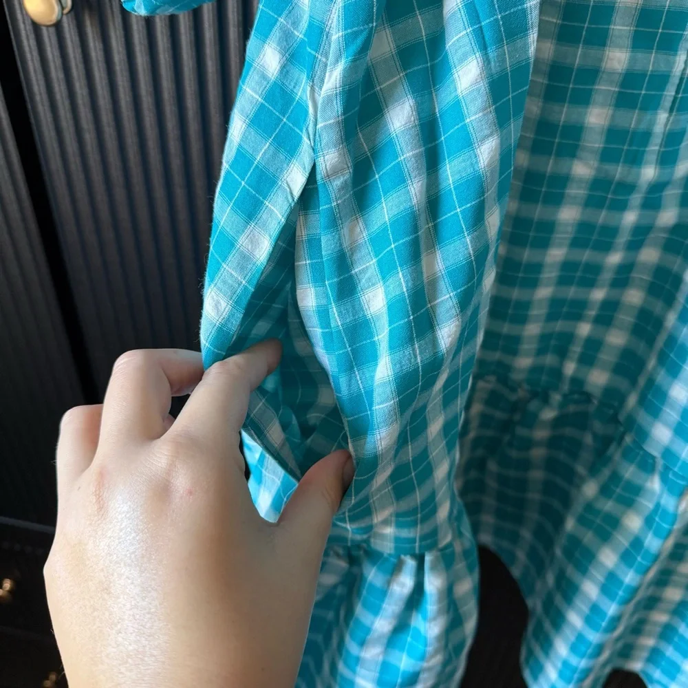 Amanda Uprichard Blue Plaid Mini Dress - Picture 16 of 16